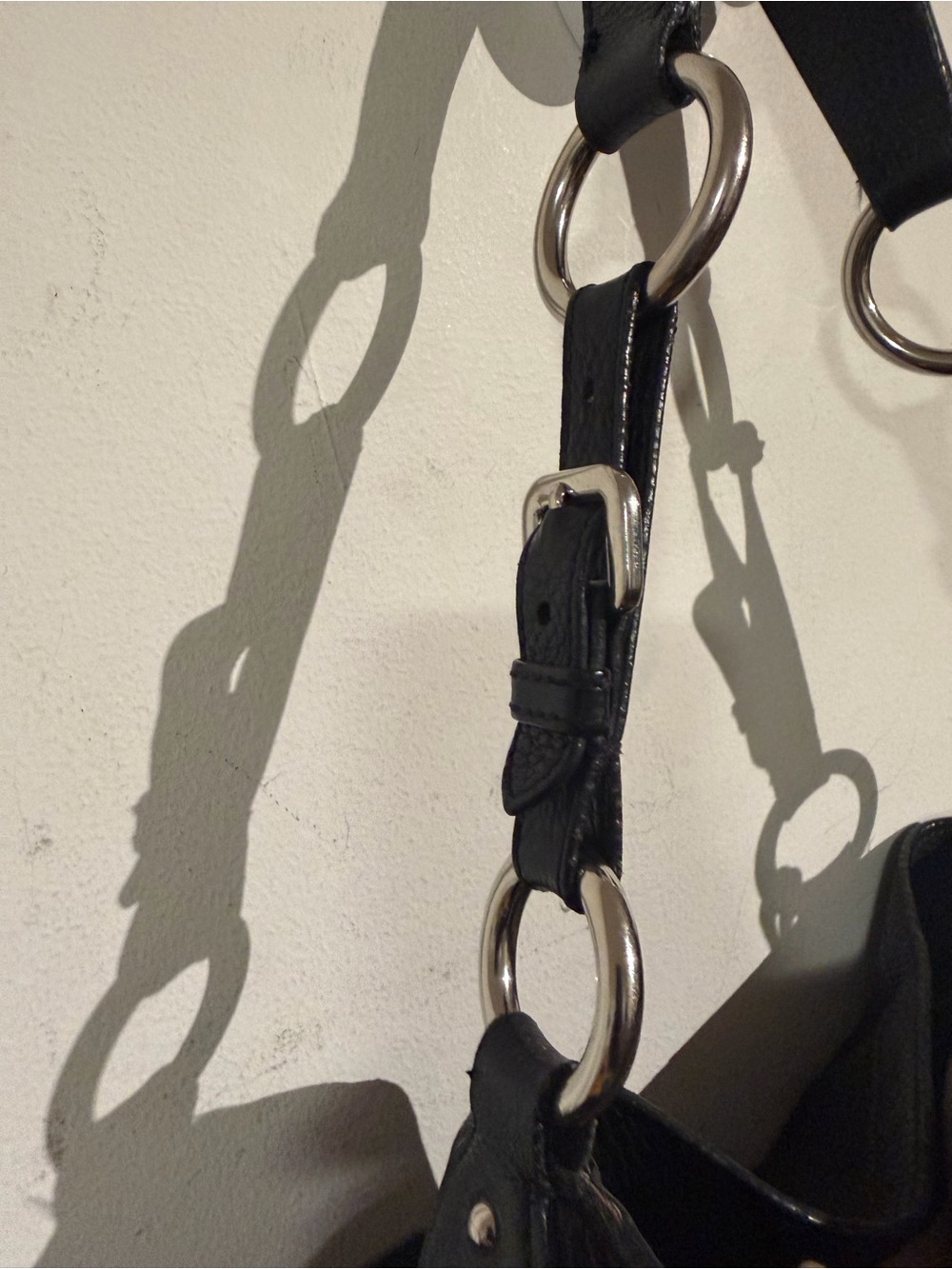 PRADA Black Pebbled Leather Shoulder Bag with Silver Hardware - Picture 7 of 15